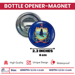 Bottle Opener-Magnet - State Flag Vermont - USA