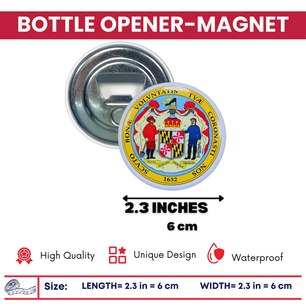 Bottle Opener - Magnet - State Seal Maryland - USA
