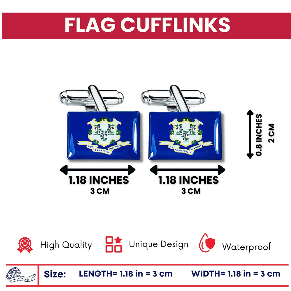 Cufflinks - State Flag - Connecticut - USA