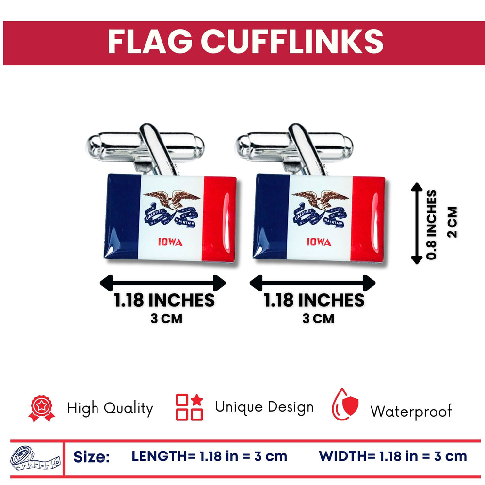 Cufflinks - State Flag Iowa - USA