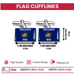 Cufflinks - State Flag Wisconsin - USA