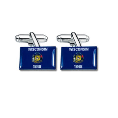 Cufflinks - State Flag Wisconsin - USA