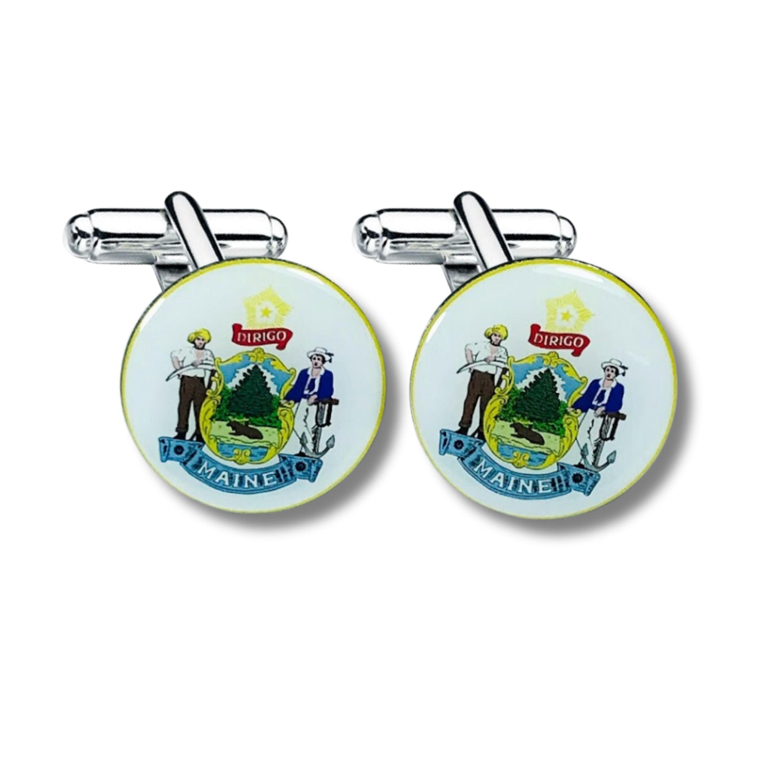 Cufflinks - State Seal Maine - USA