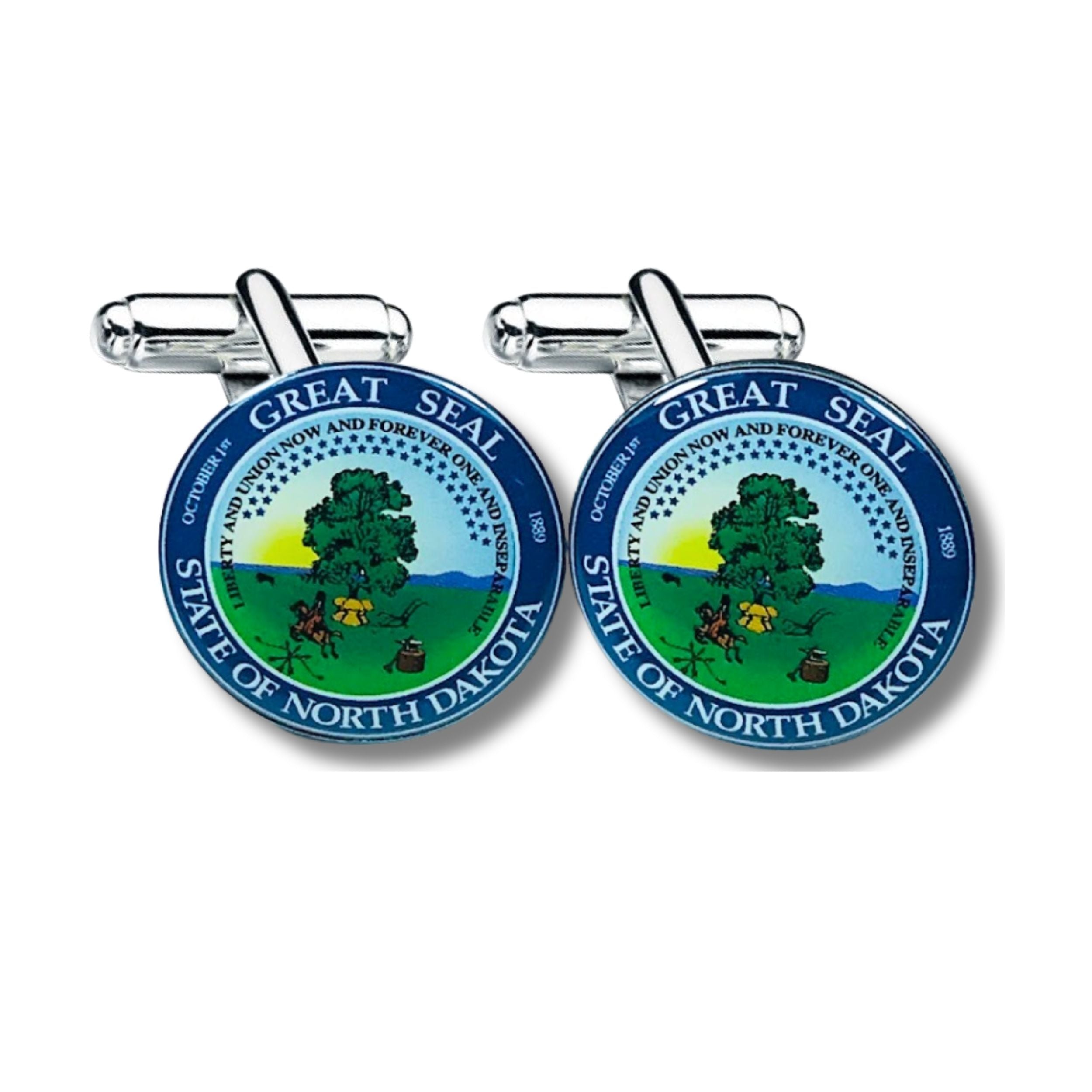 Cufflinks - State Seal North Dakota - USA