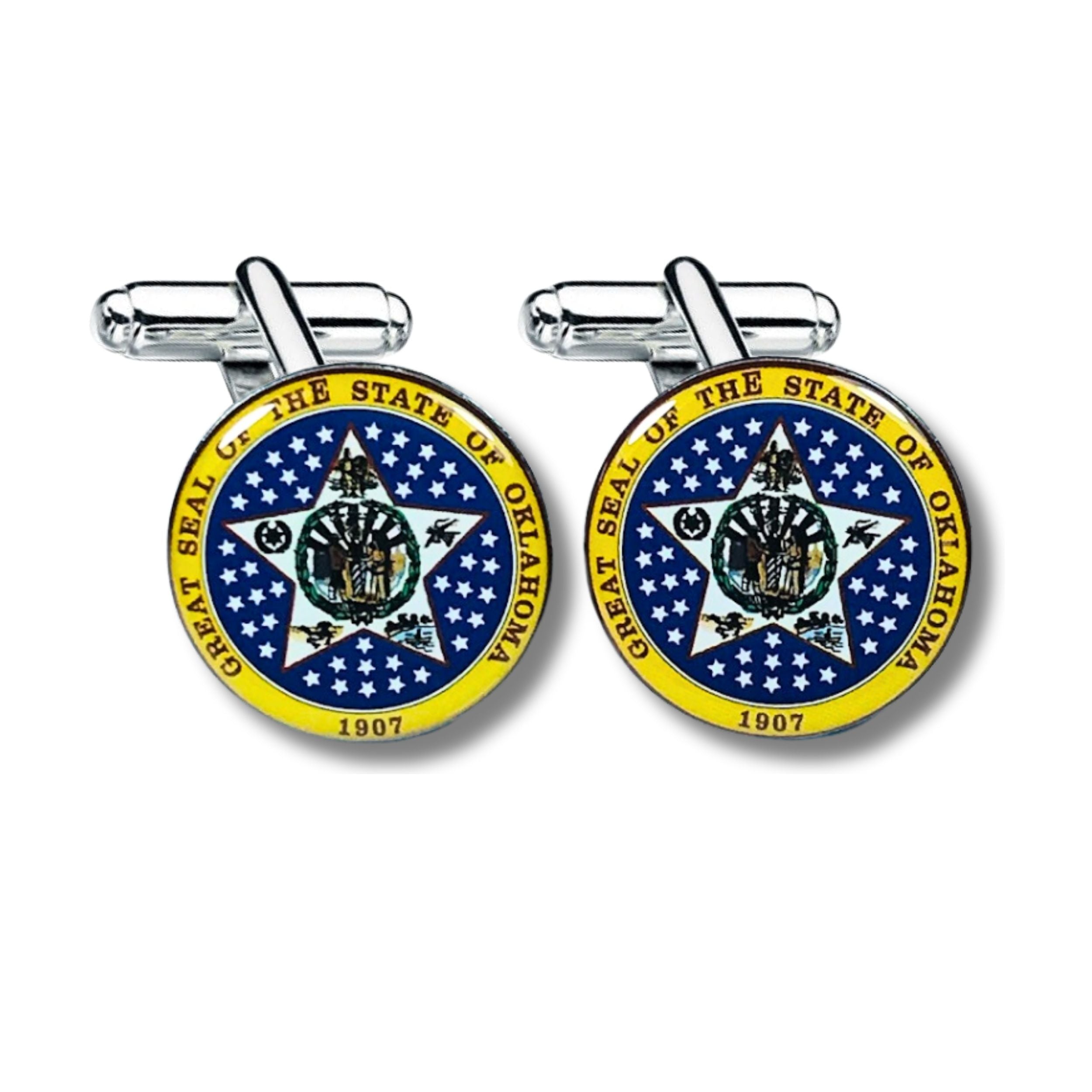 Cufflinks - State Seal Oklahoma - USA