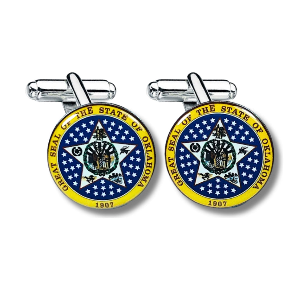 Cufflinks - State Seal Oklahoma - USA