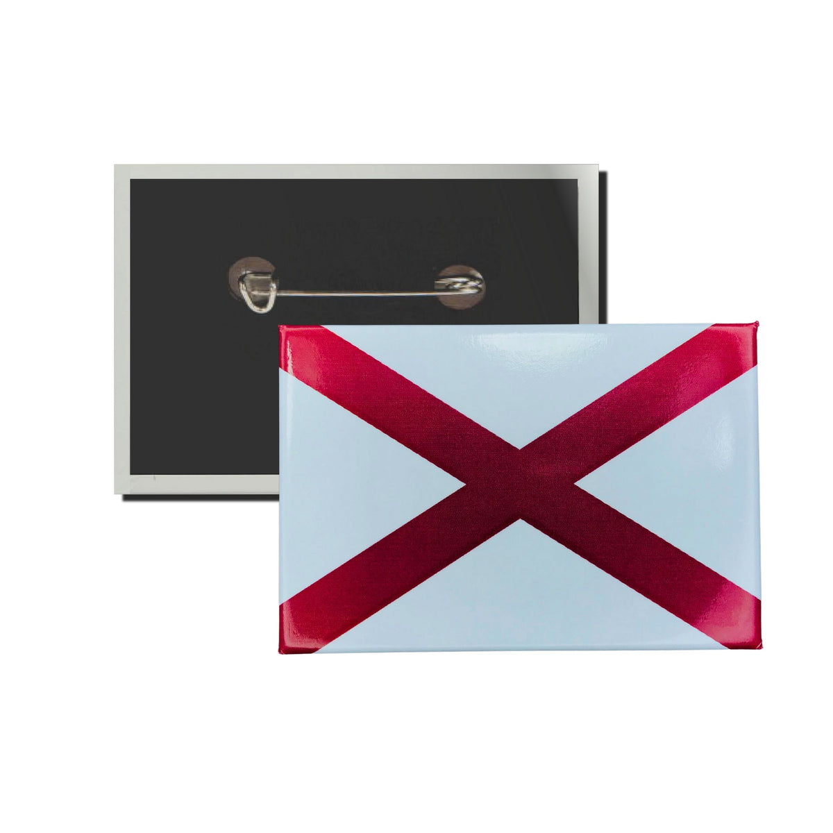 Horizontal Button - State Flag Alabama - USA