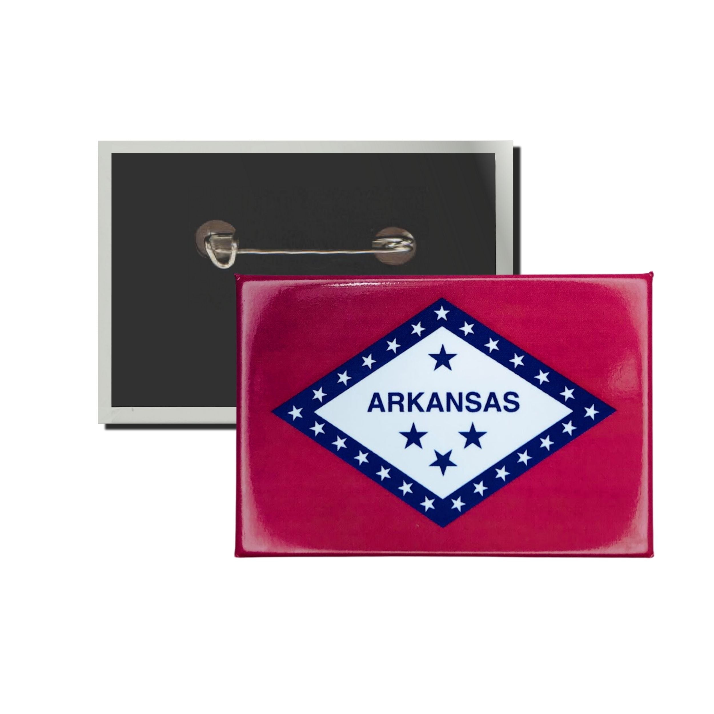 Horizontal Button - State Flag Arkansas - USA