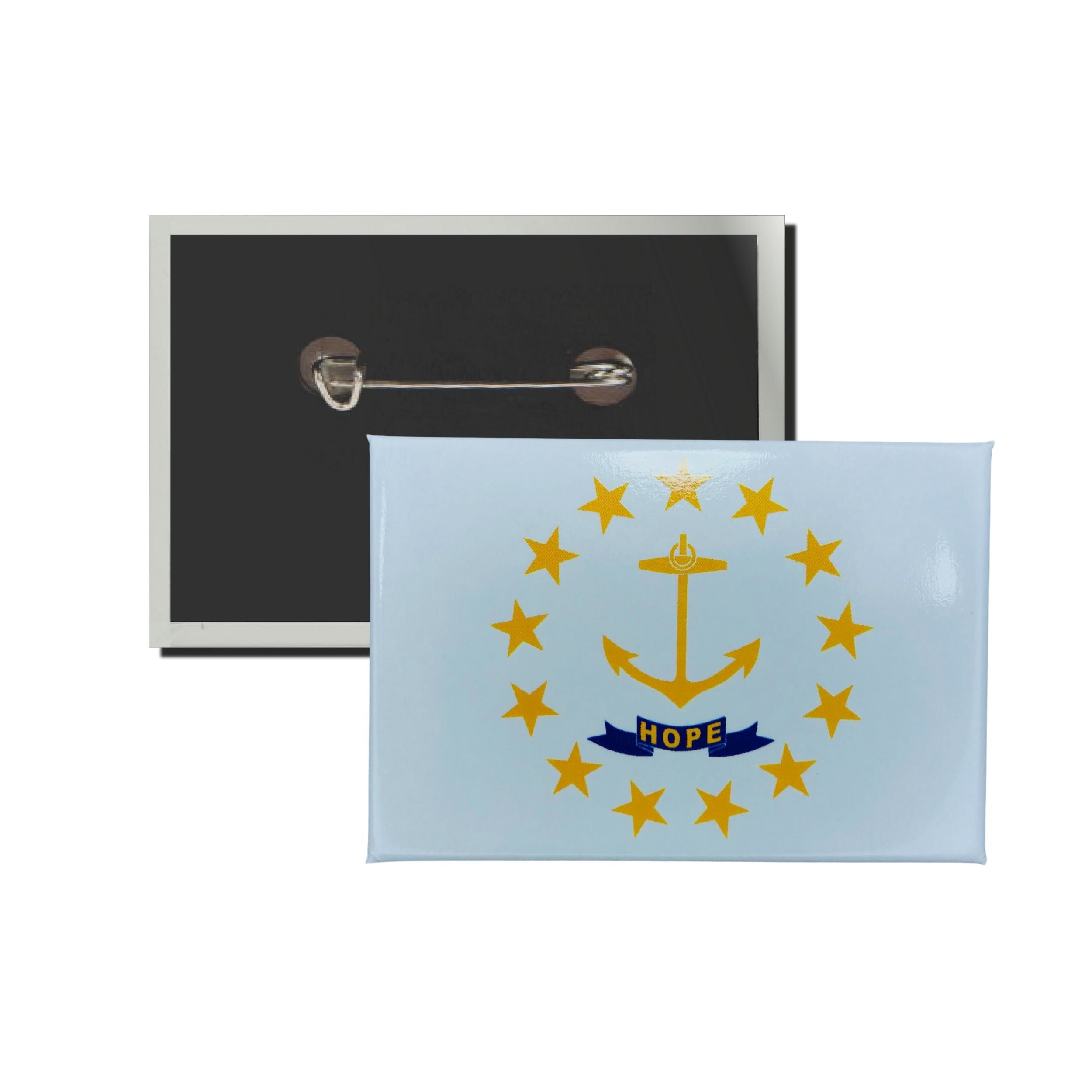 Horizontal Button - State Flag Rhode Island - USA