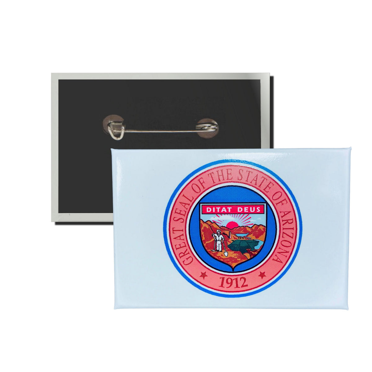 Horizontal Button - State Seal Arizona - USA
