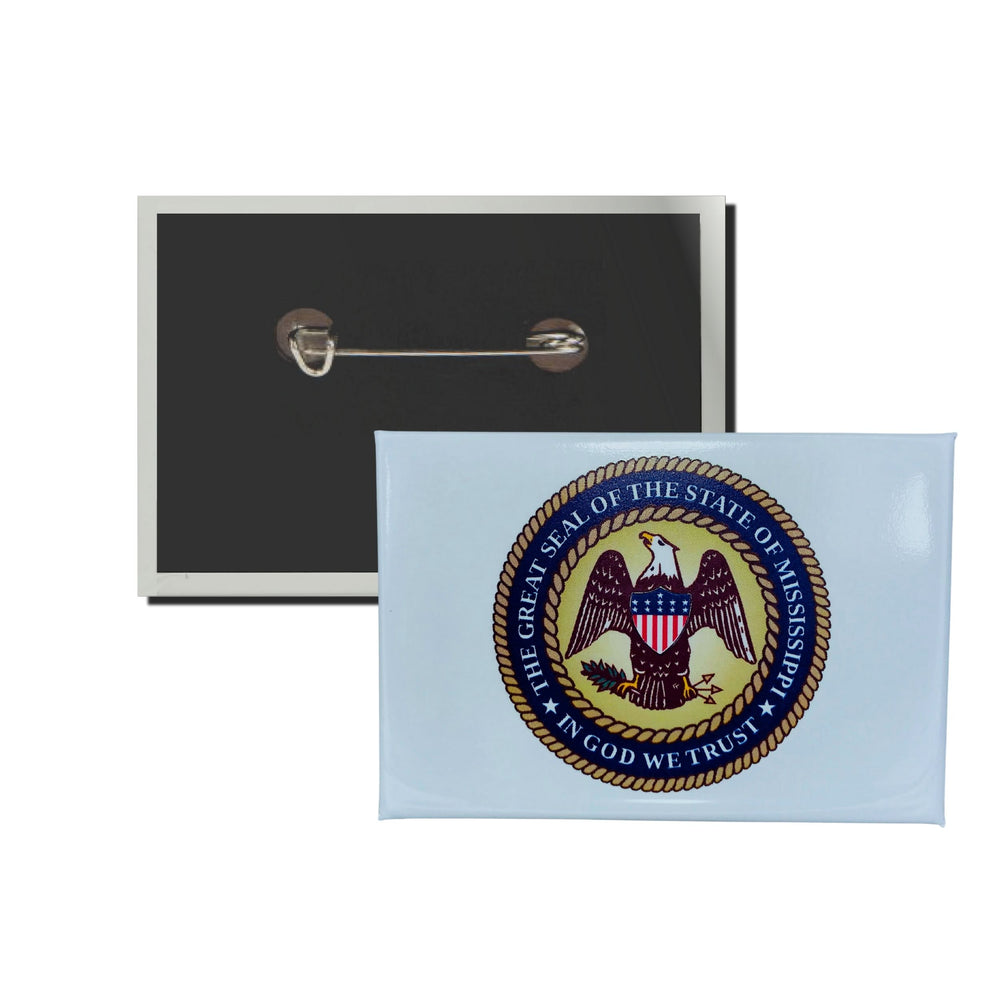 Horizontal Button - State Seal Mississippi - USA