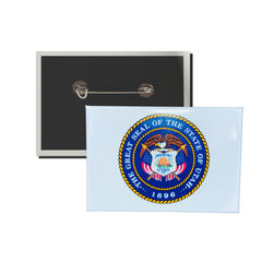 Horizontal Button - State Seal Utah - USA