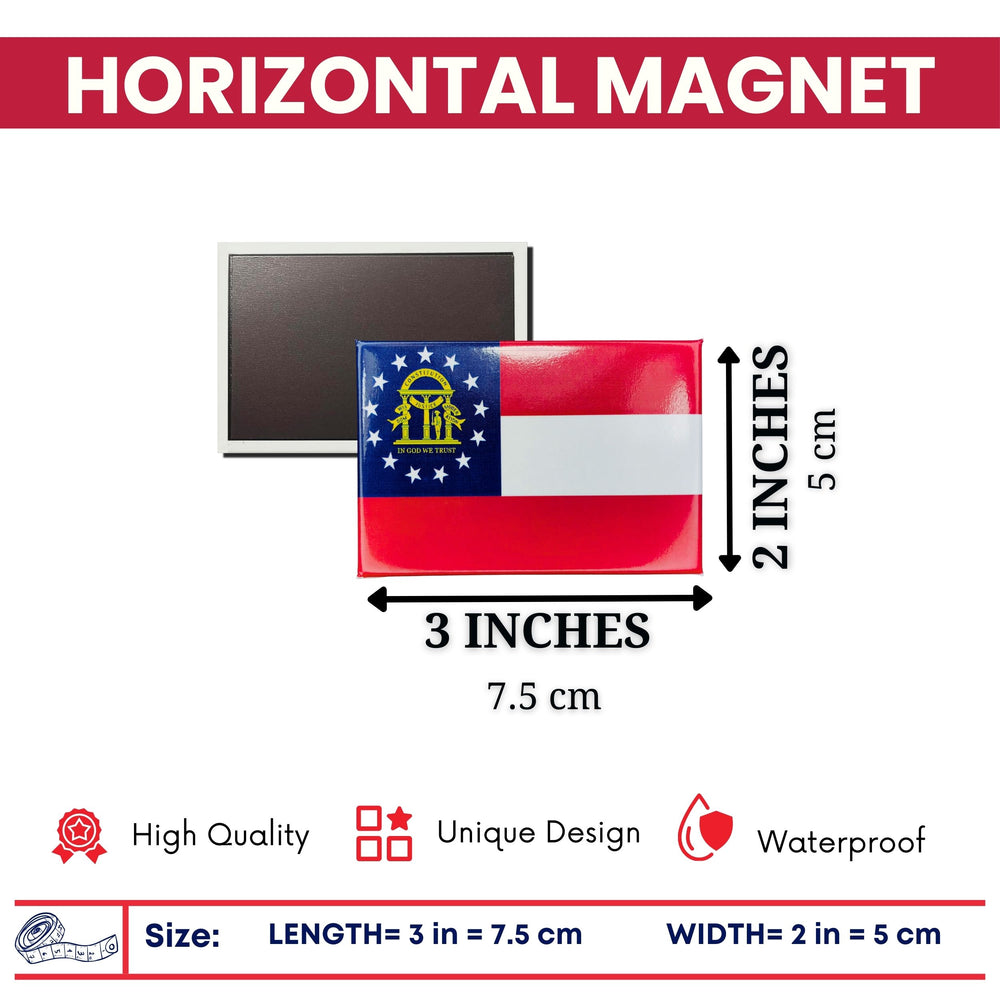 Horizontal Magnet - State Flag Georgia - USA