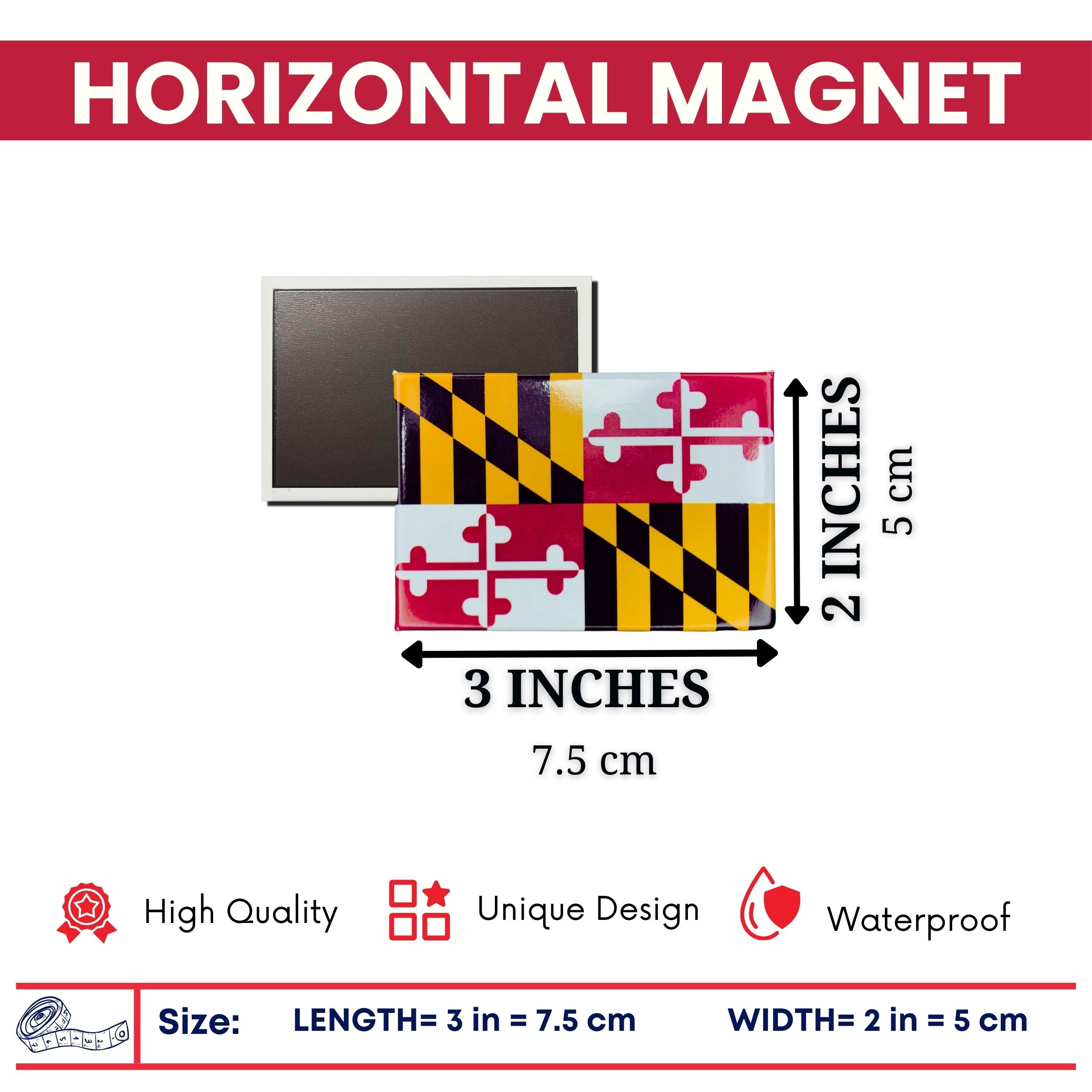 Horizontal Magnet - State Flag Maryland - USA