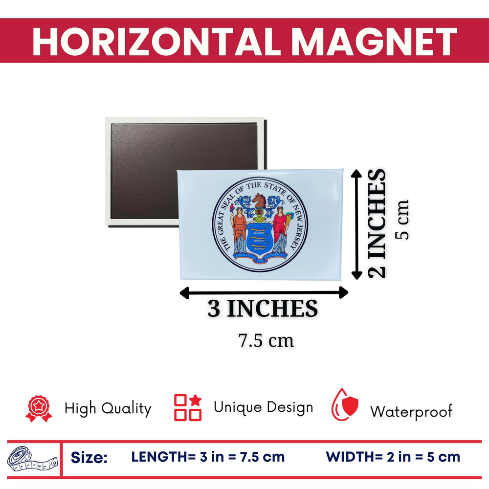 Horizontal Magnet - State Seal New Jersey - USA