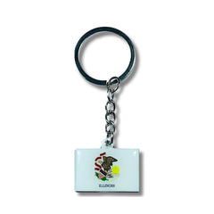Metal Keychain - State Flag Illinois - USA