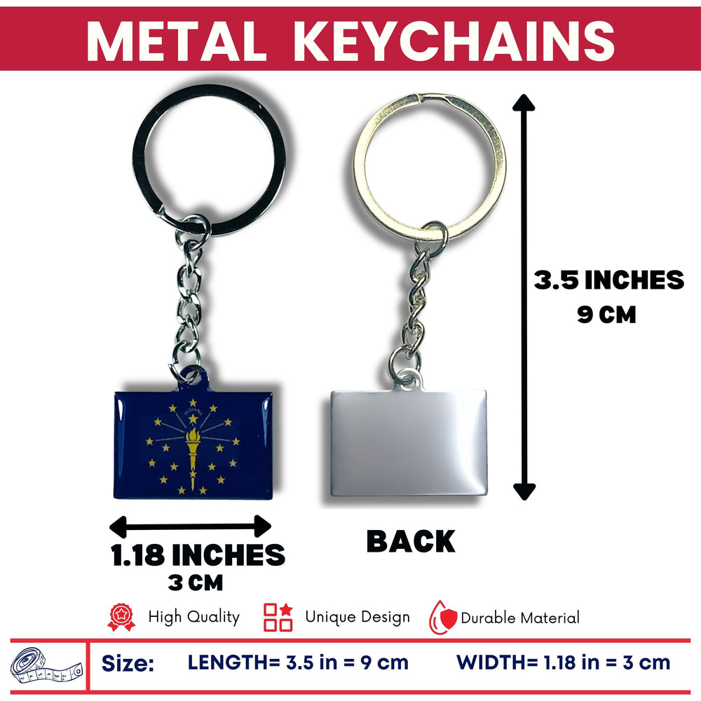 Metal Keychain - State Flag Indiana - USA