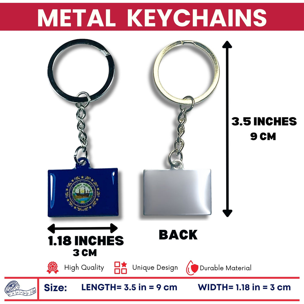 Metal Keychain - State Flag New Hampshire - USA