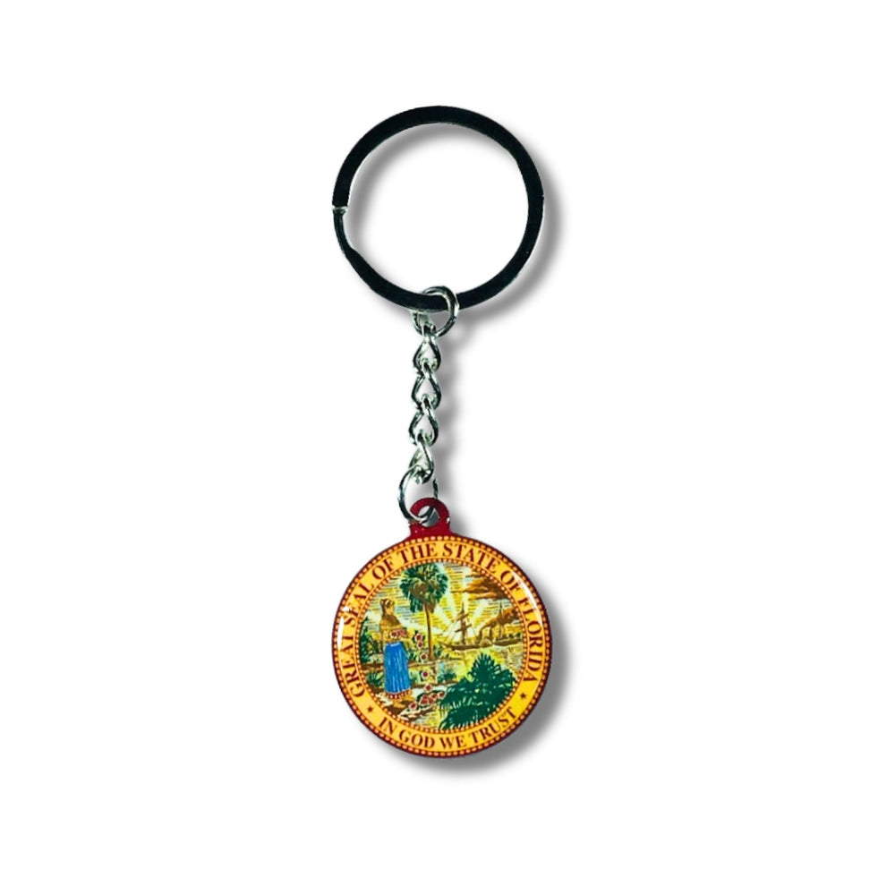 Metal Keychain - State Seal Florida - USA