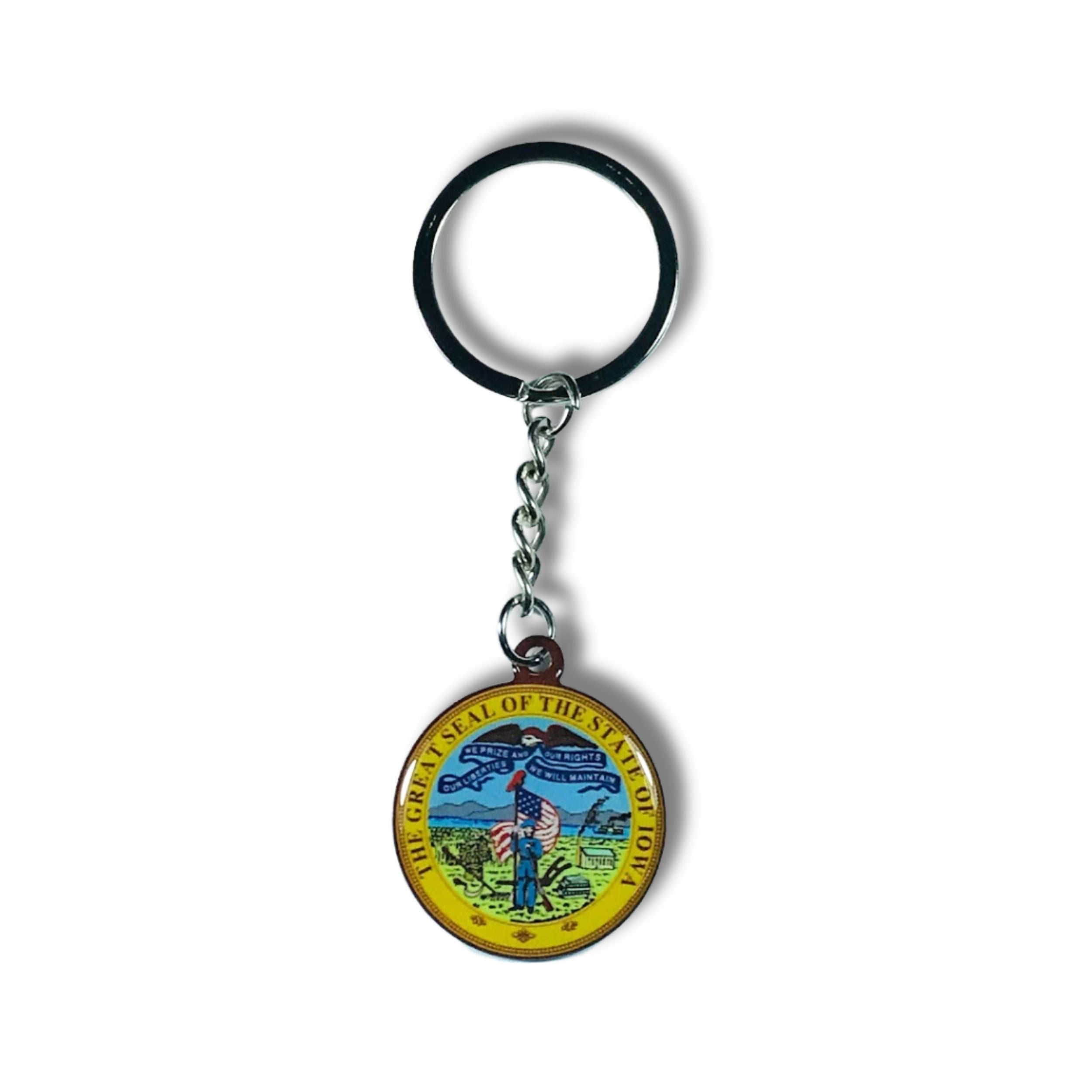 Metal Keychain - State Seal Iowa - USA