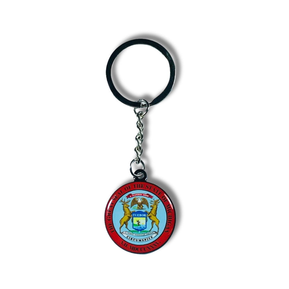 Metal Keychain - State Seal Michigan - USA