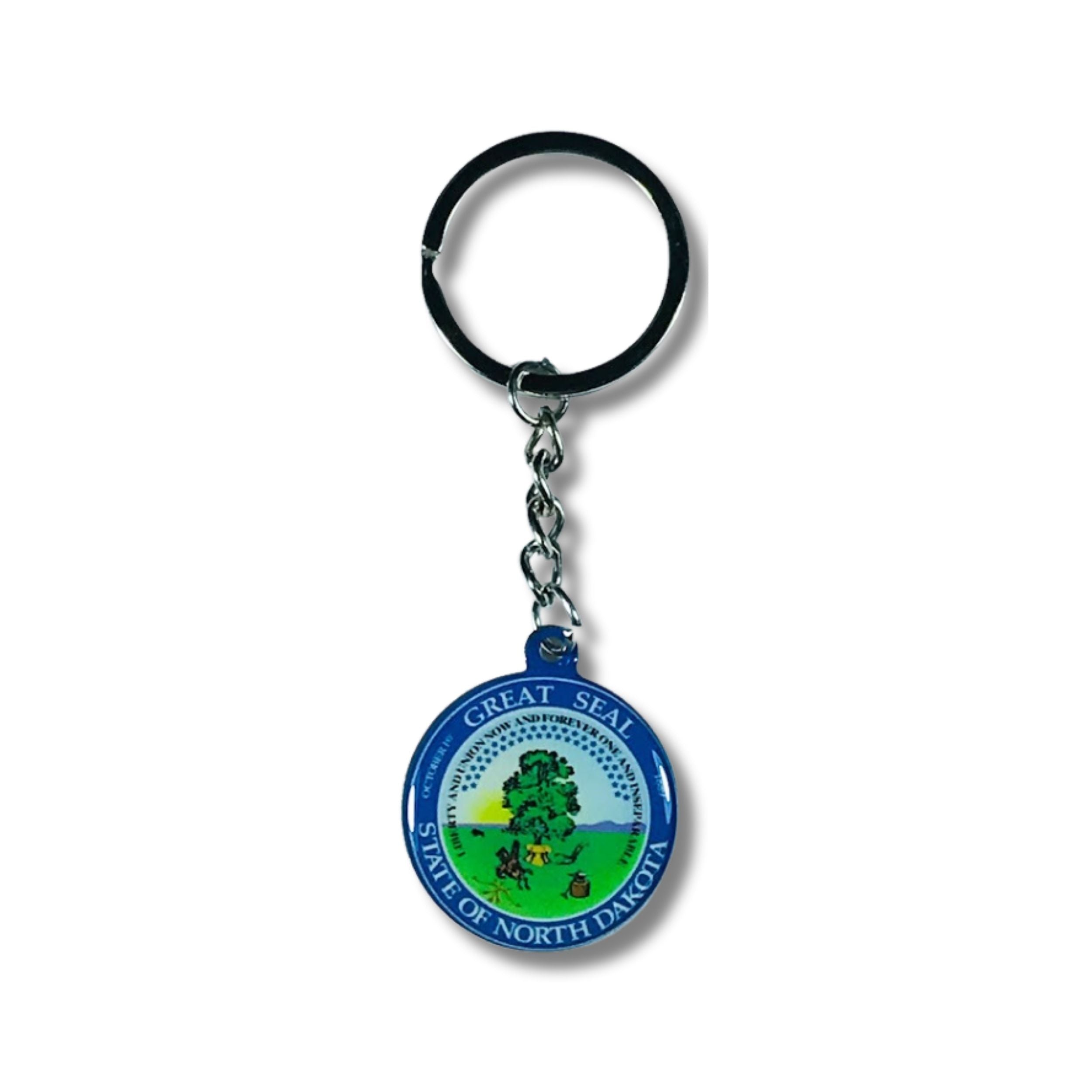 Metal Keychain - State Seal North Dakota - USA