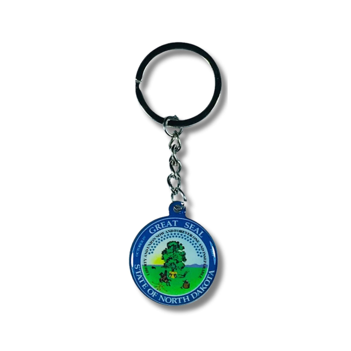 Metal Keychain - State Seal North Dakota - USA