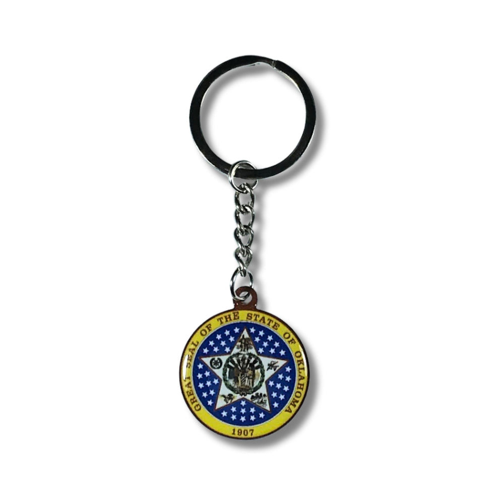Metal Keychain - State Seal Oklahoma - USA