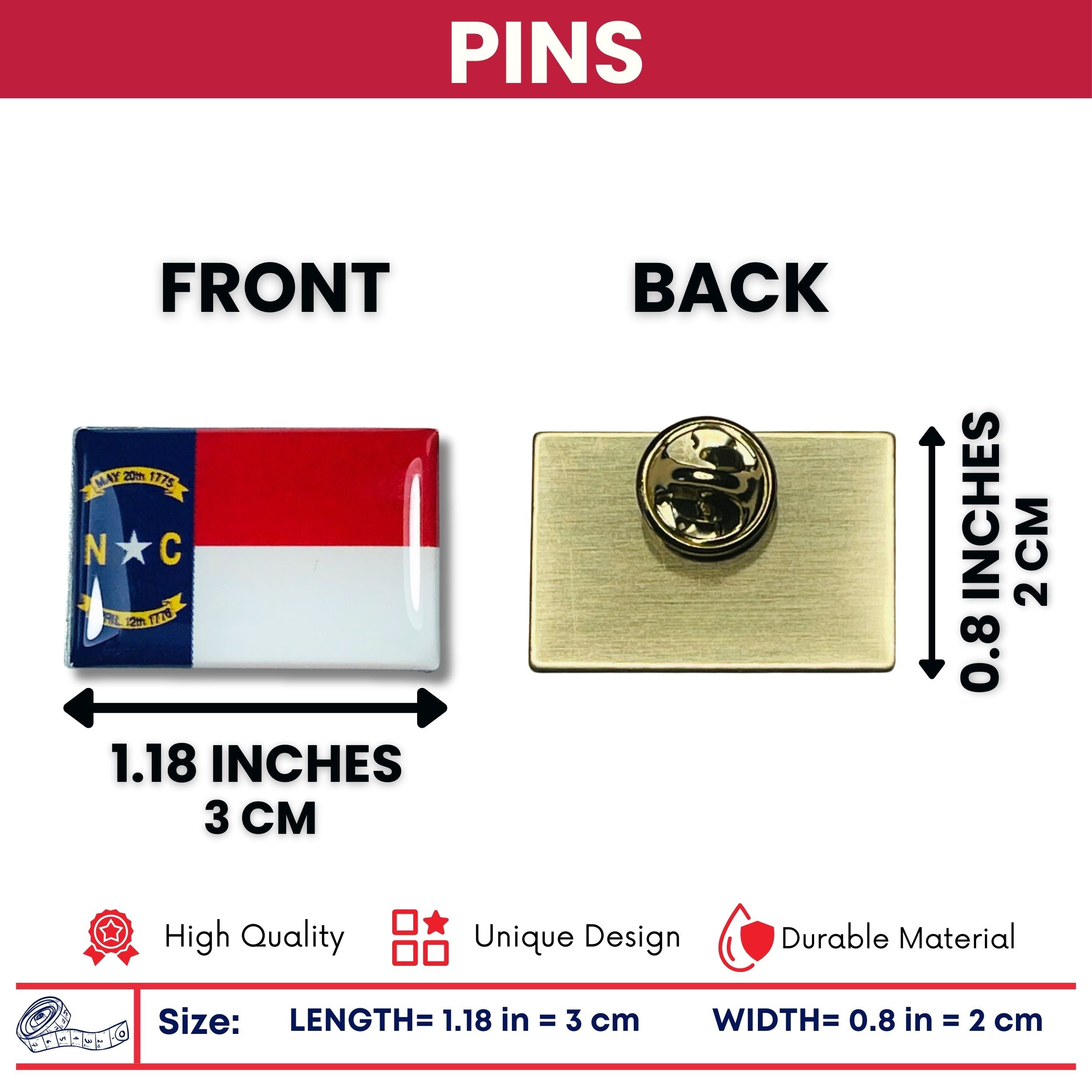 Pin - State Flag North Carolina - USA
