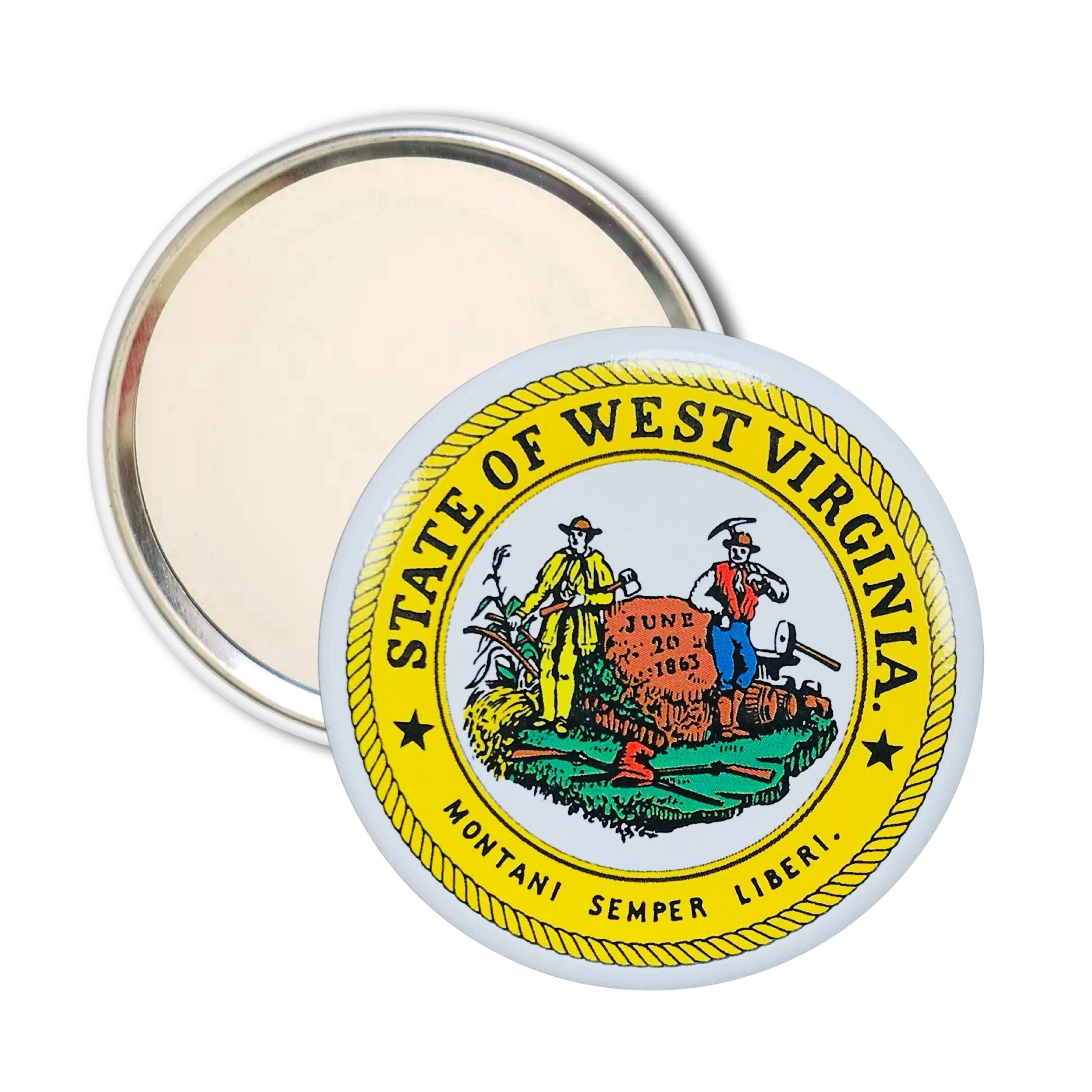 Purse Mirror - State Seal West Virginia - USA