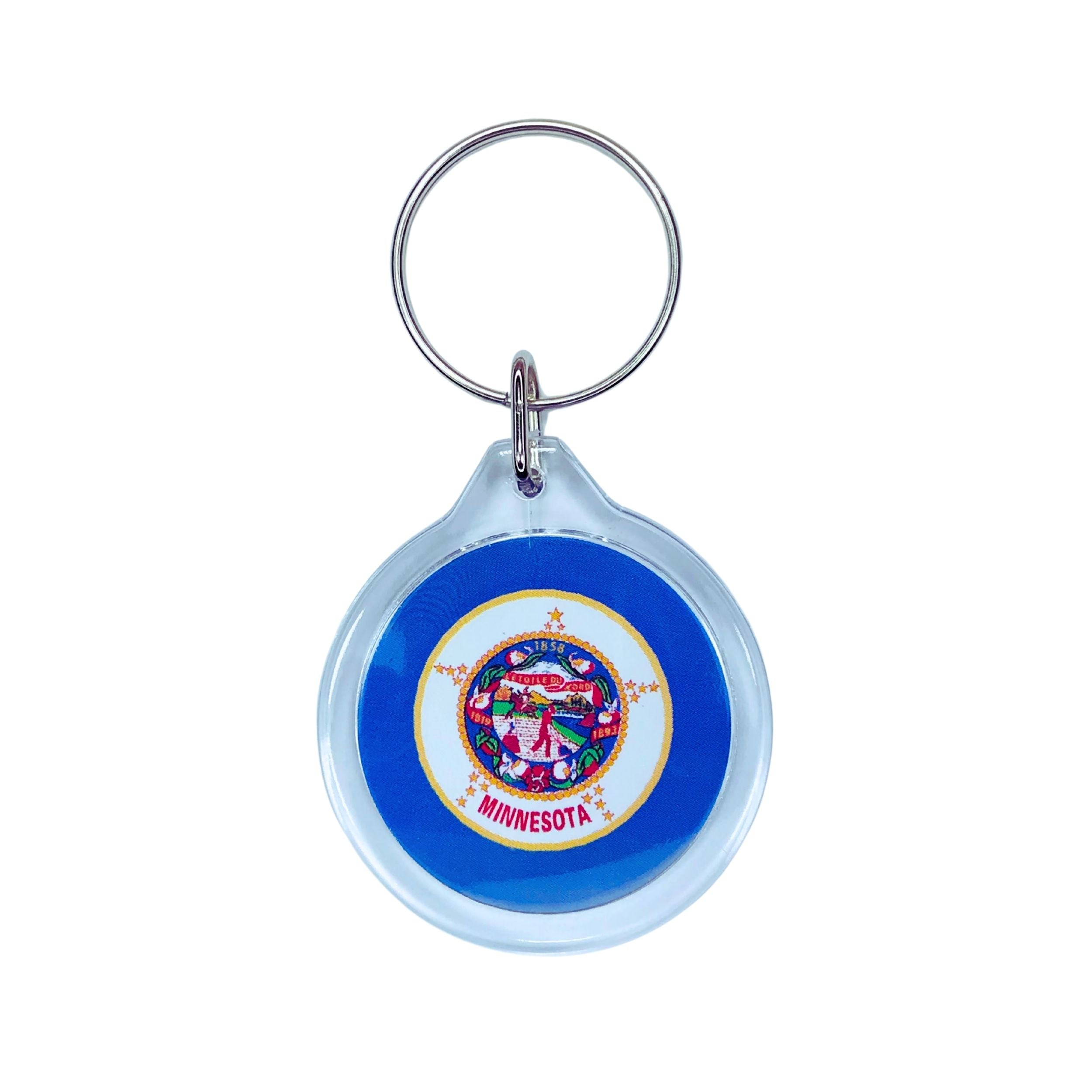 Round Acrylic Keychain - State Flag Minnesota - USA