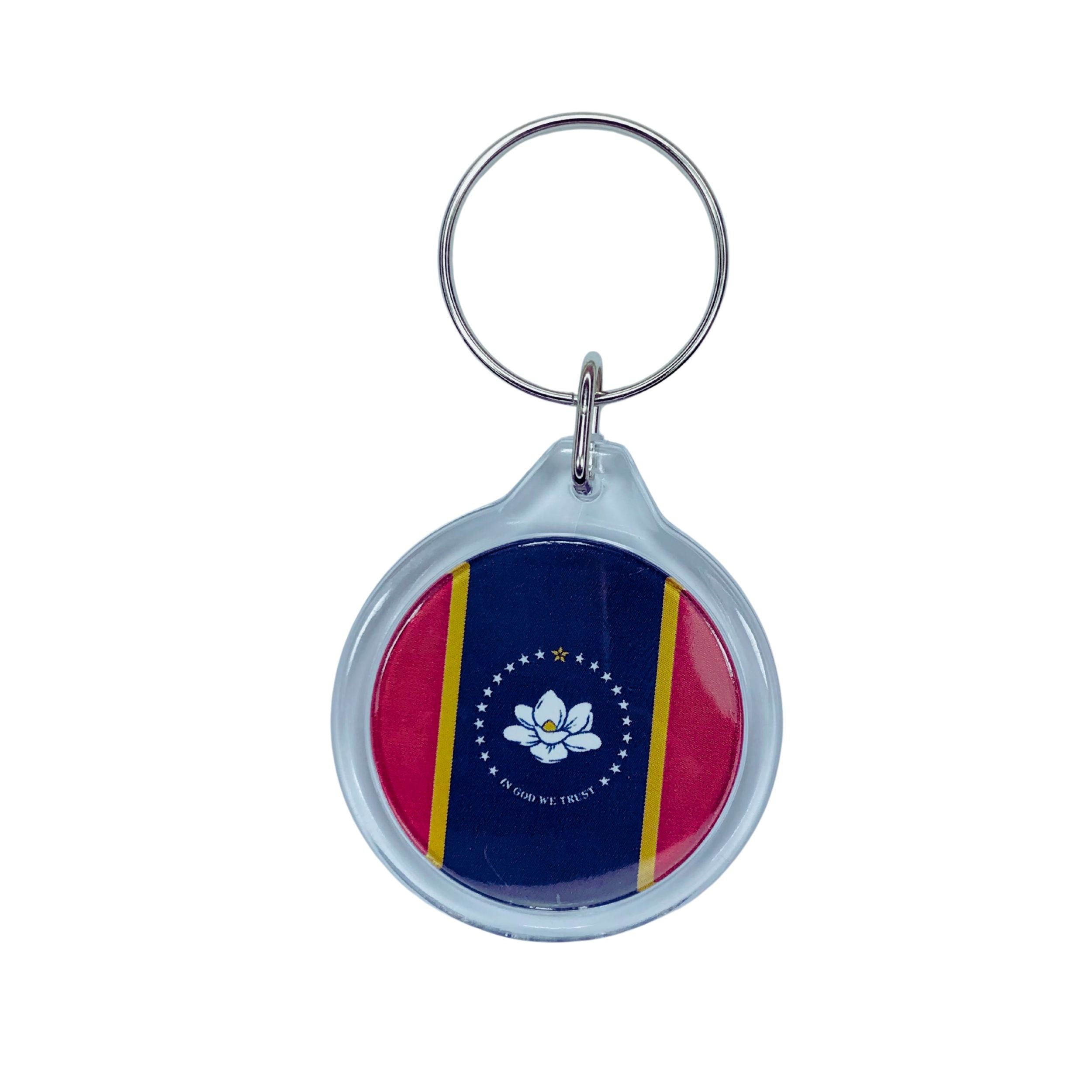 Round Acrylic Keychain - State Flag Mississippi - USA