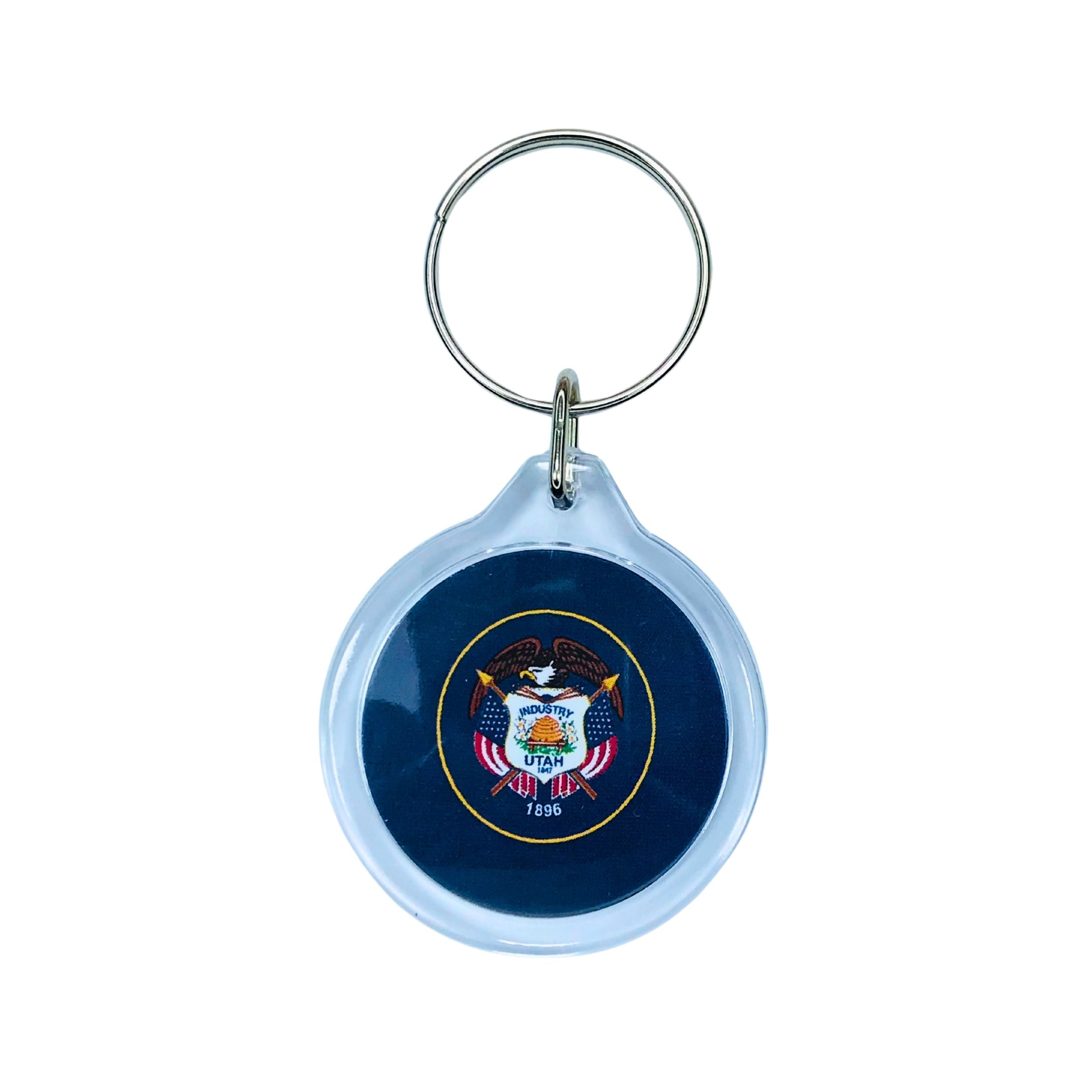 Round Acrylic Keychain - State Flag Utah - USA