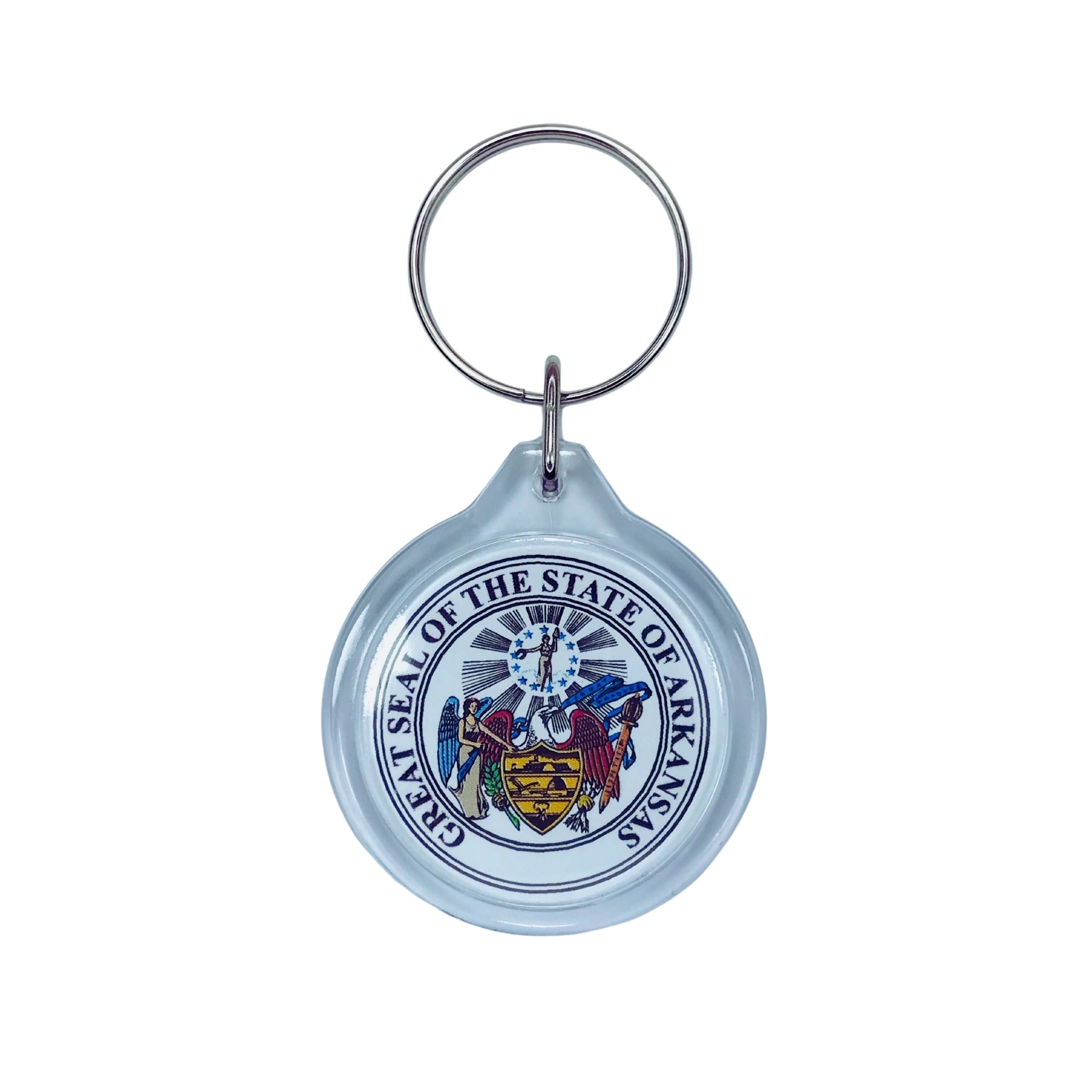 Round Acrylic Keychain - State Seal Arkansas - USA