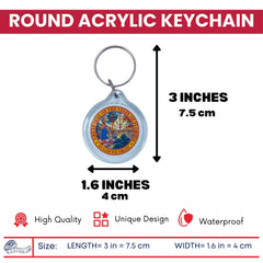 Round Acrylic Keychain - State Seal Florida - USA
