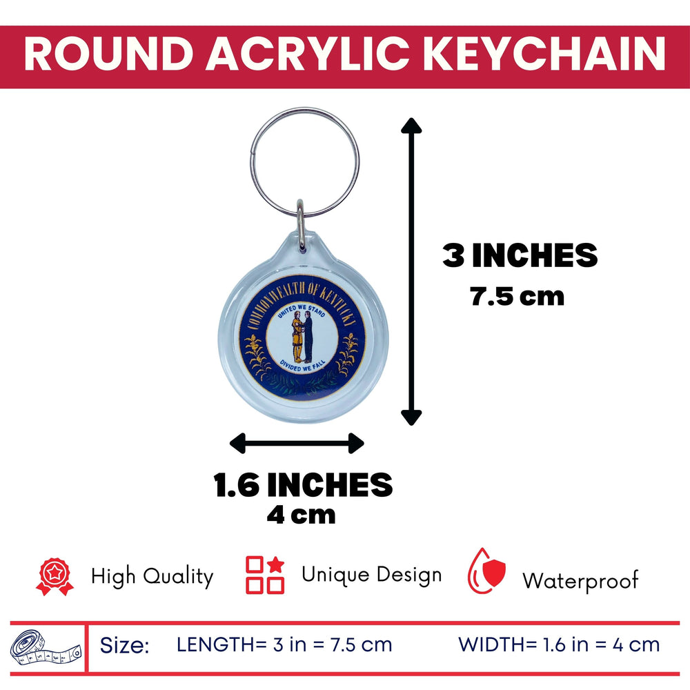 Round Acrylic Keychain - State Seal Kentucky - USA