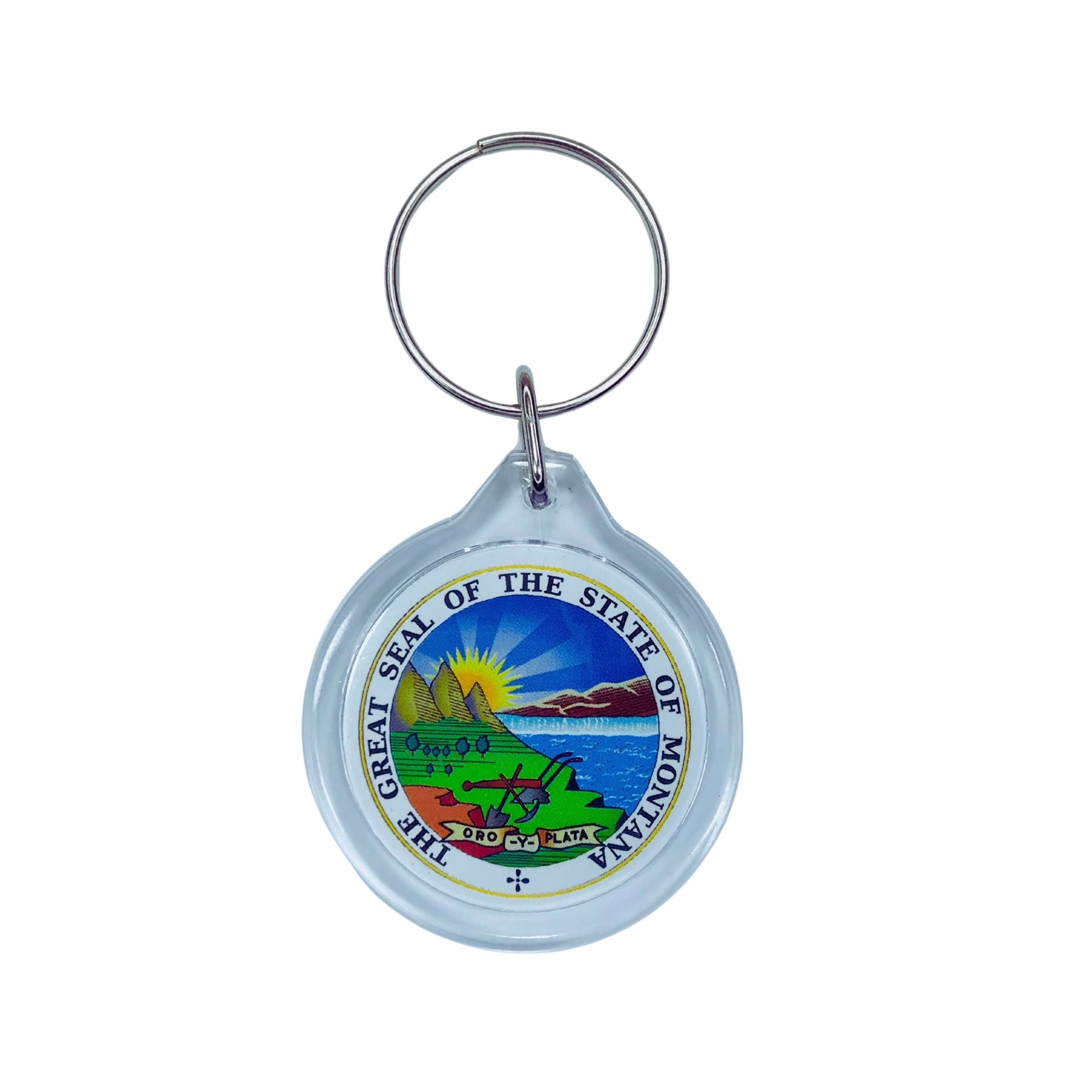 Round Acrylic Keychain - State Seal Montana - USA