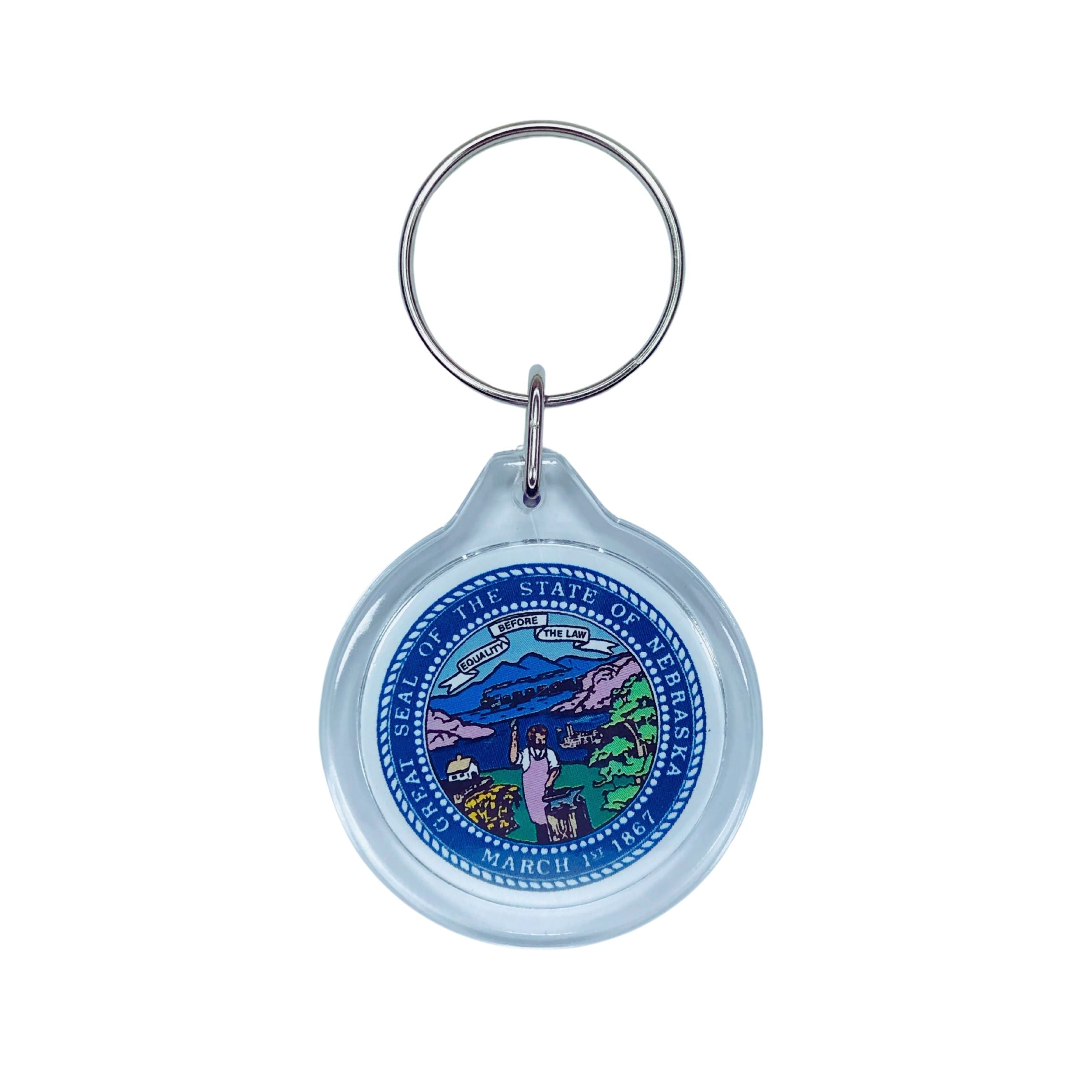 Round Acrylic Keychain - State Seal Nebraska - USA