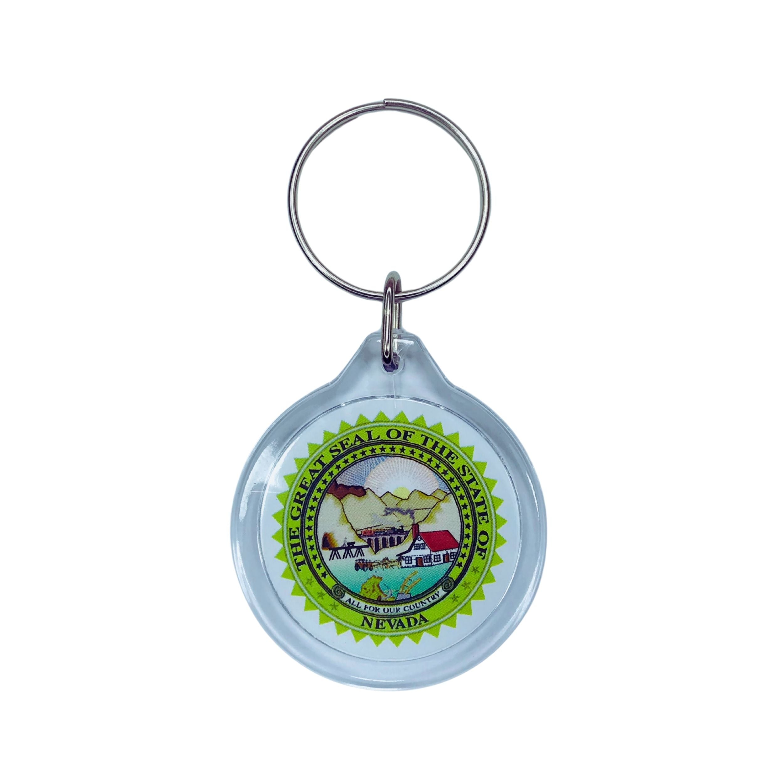 Round Acrylic Keychain - State Seal Nevada - USA