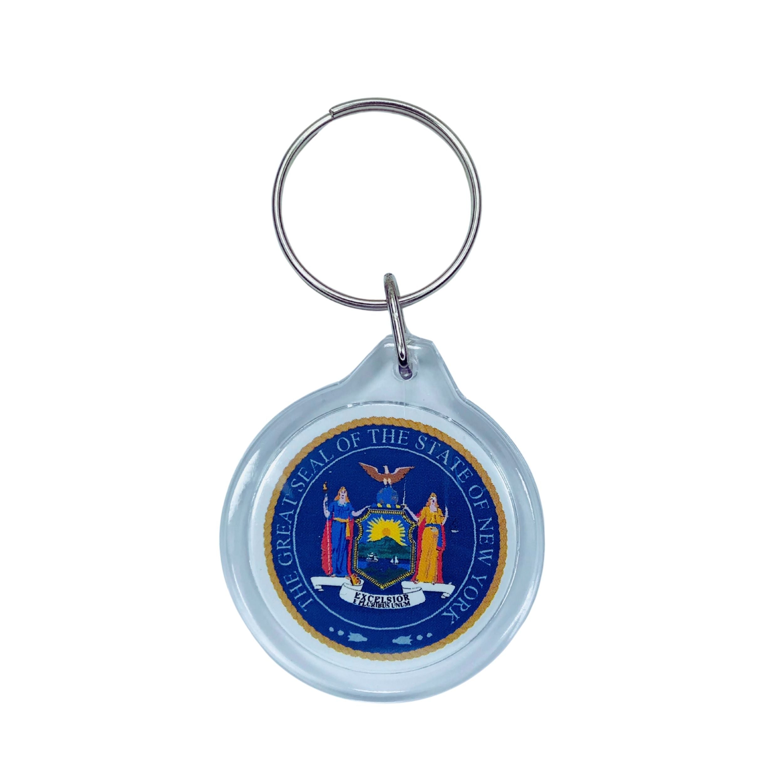 Round Acrylic Keychain - State Seal New York - USA