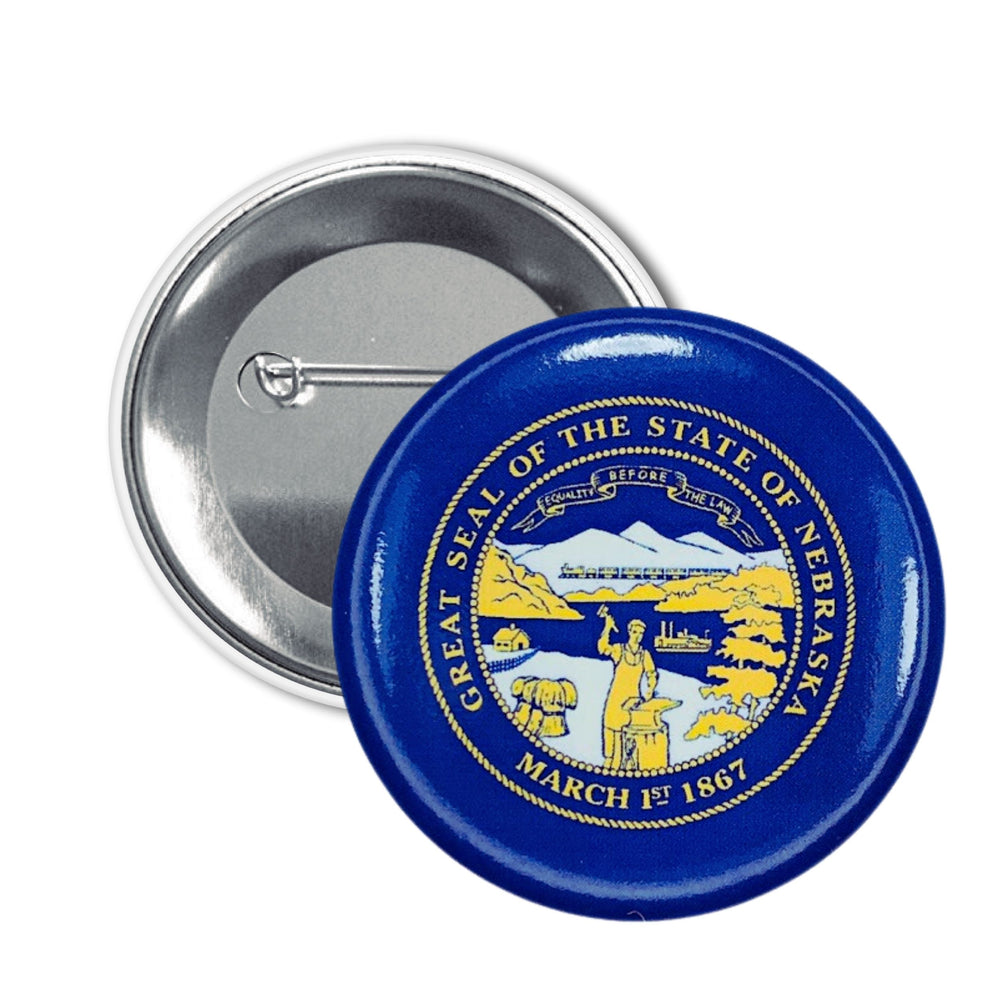 Round Button - State Flag Nebraska - USA