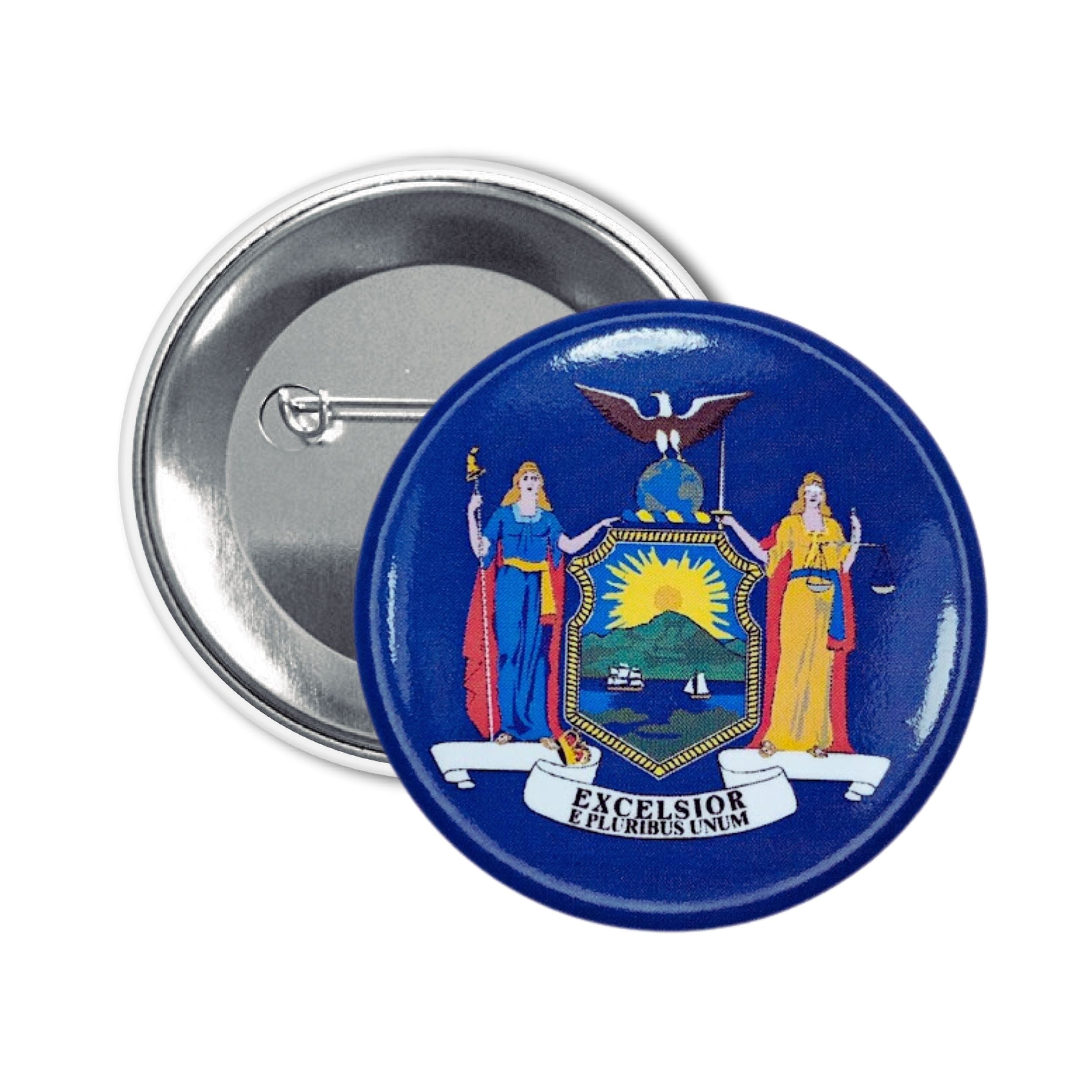 Round Button - State Flag New York - USA