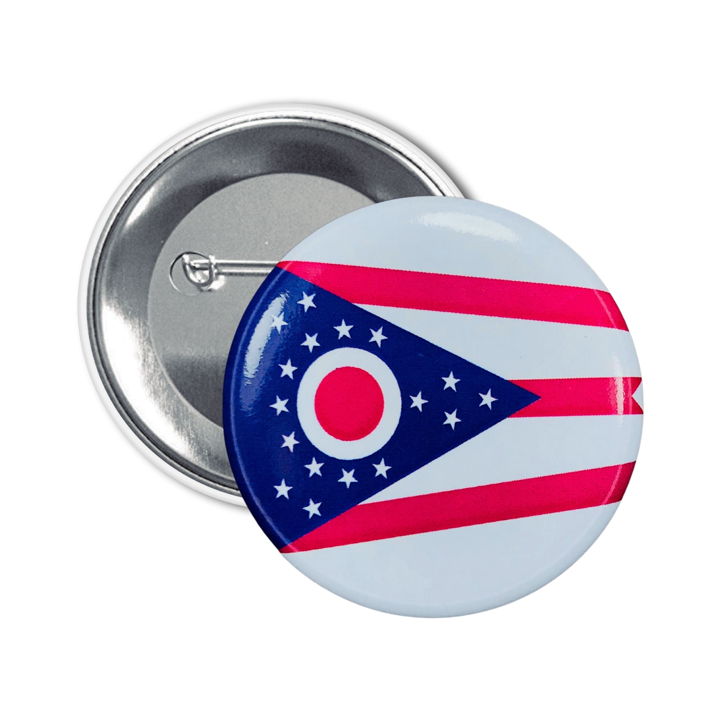 Round Button - State Flag Ohio - USA