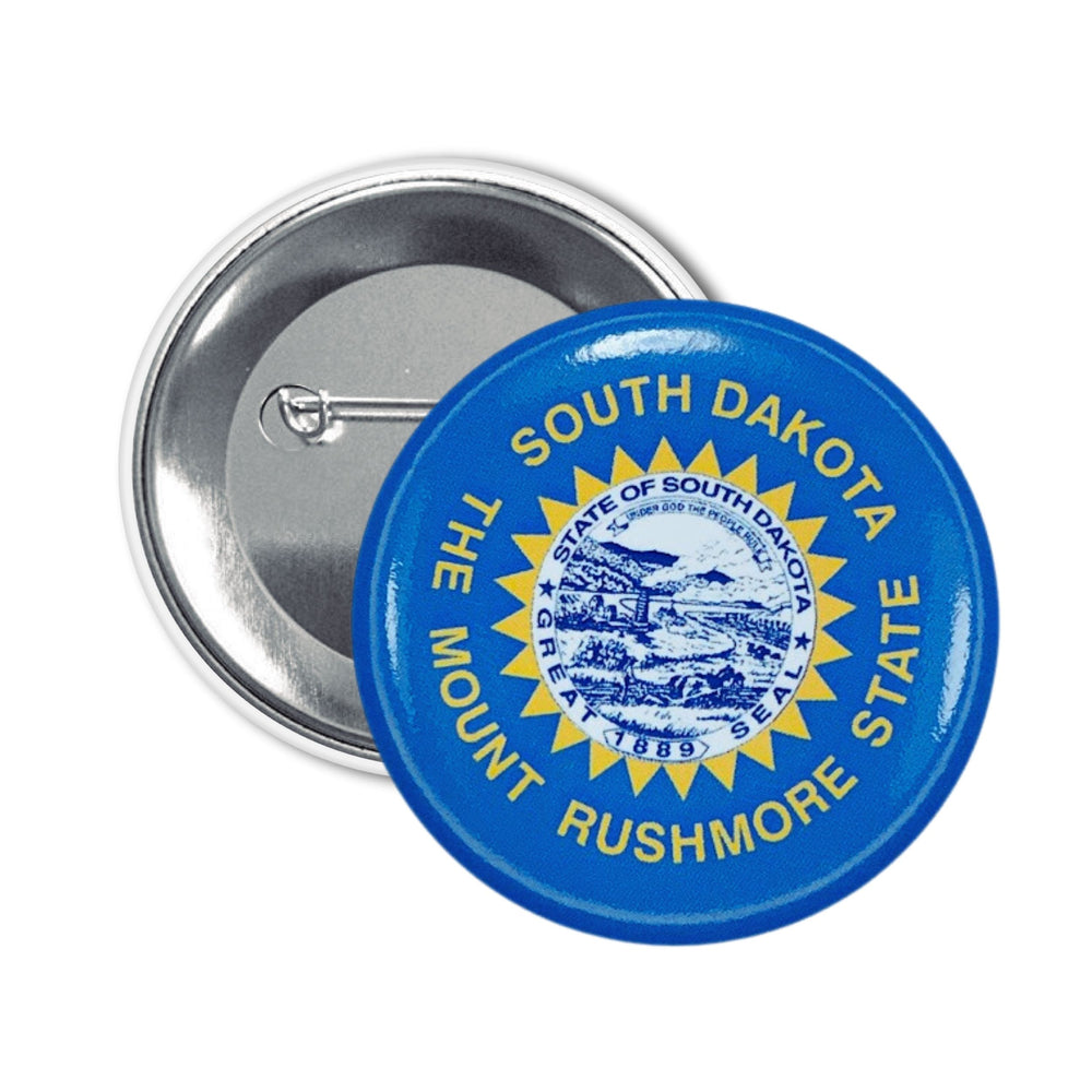 Round Button - State Flag South Dakota - USA