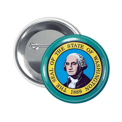 Round Button - State Flag Washington - USA