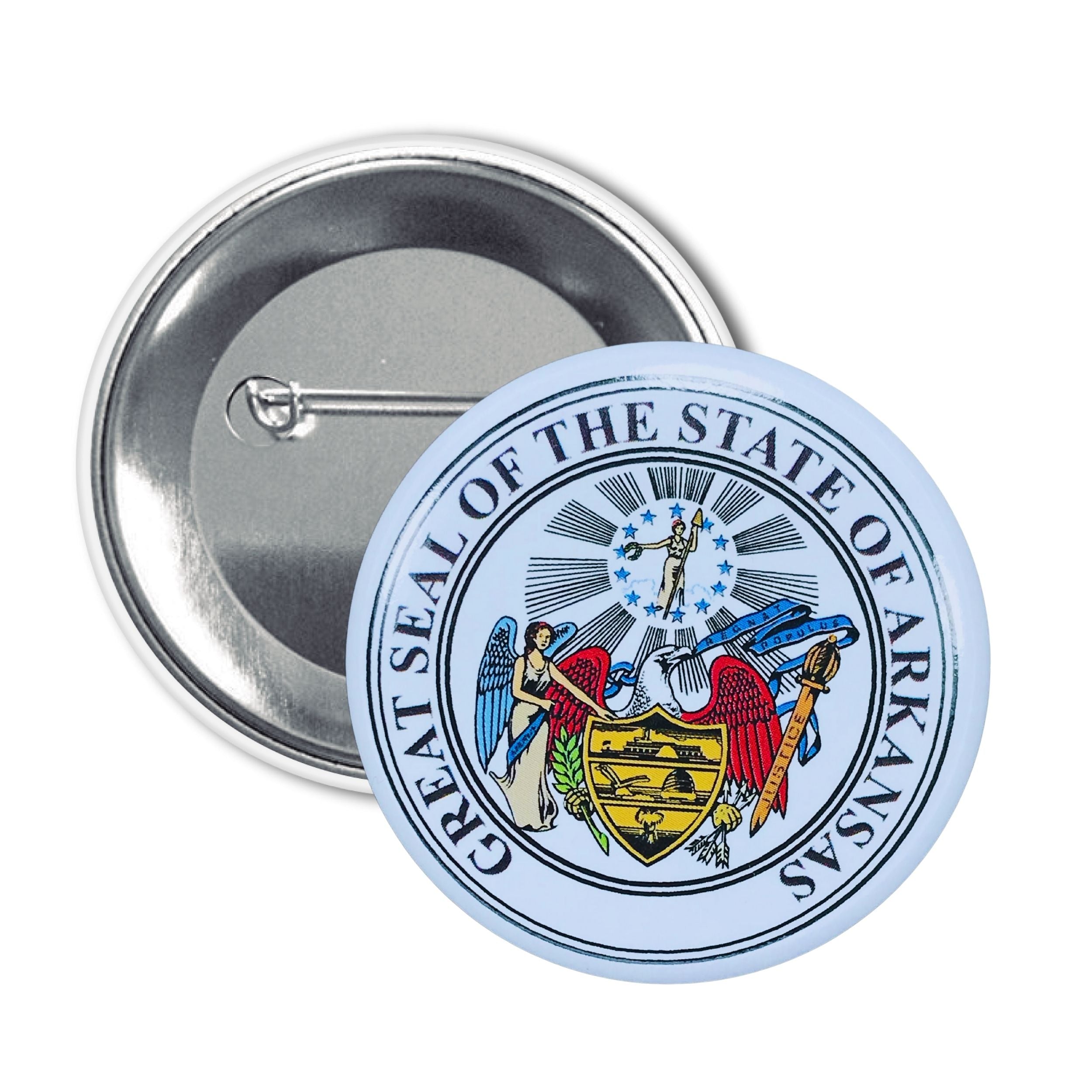 Round Button - State Seal Arkansas - USA