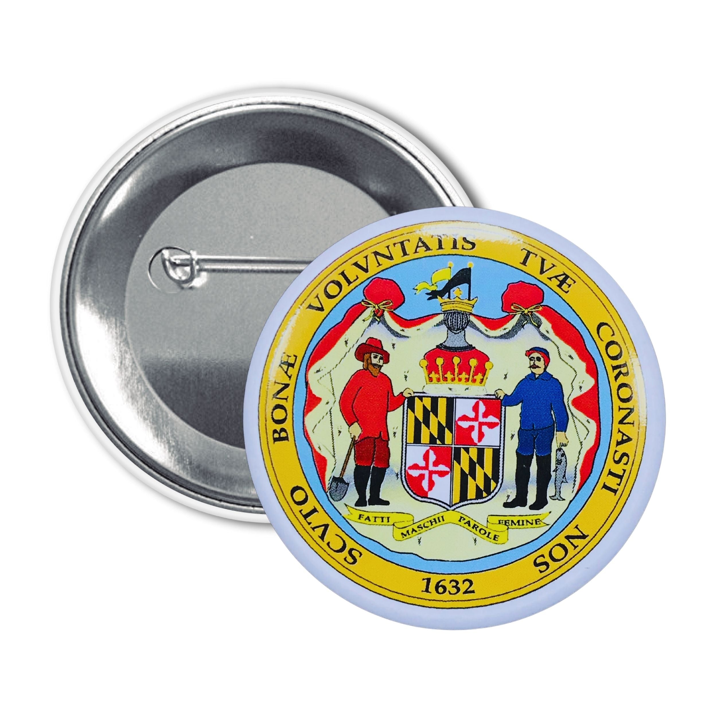 Round Button - State Seal Maryland - USA