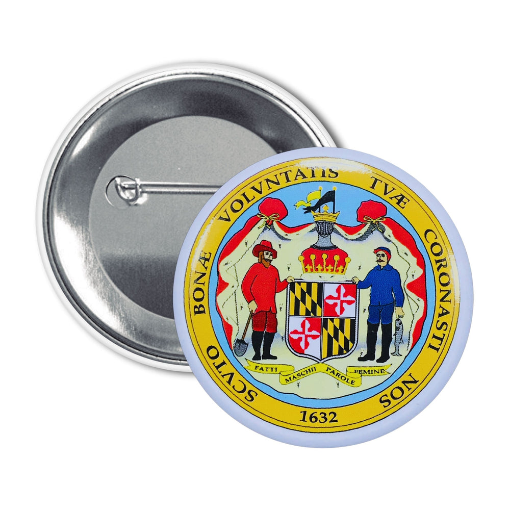 Round Button - State Seal Maryland - USA