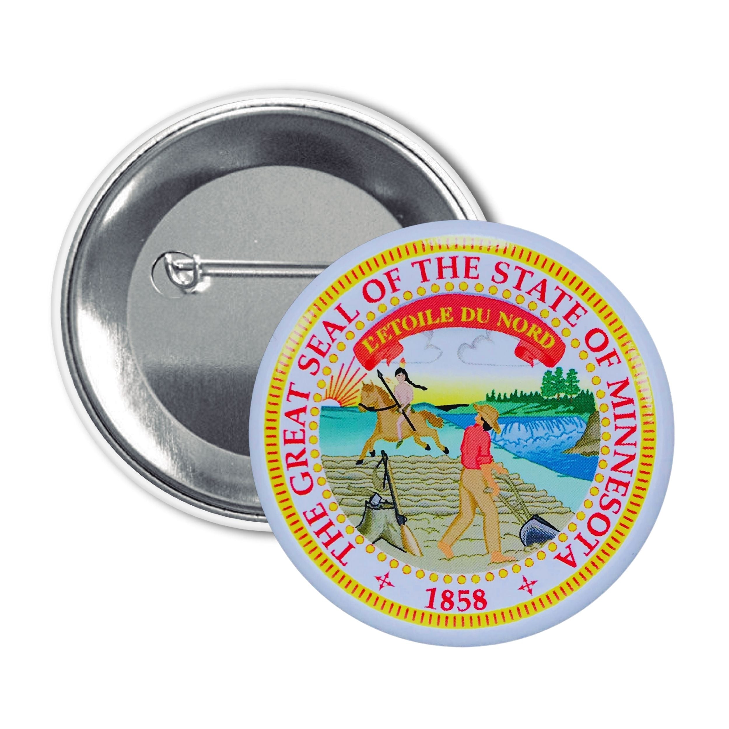 Round Button - State Seal Minnesota - USA