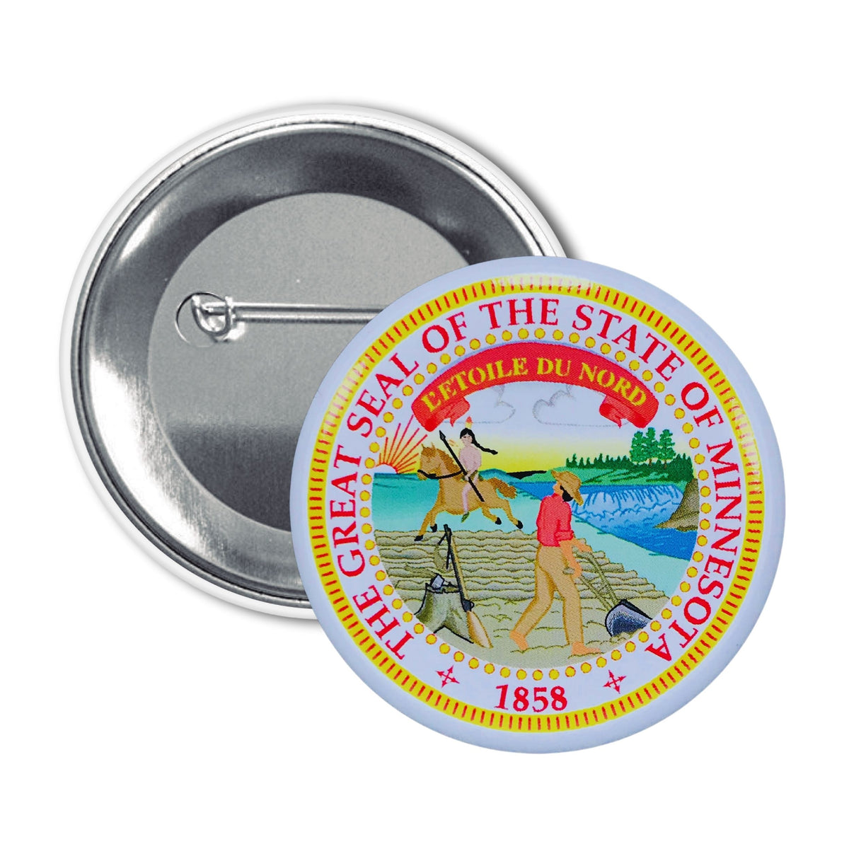 Round Button - State Seal Minnesota - USA